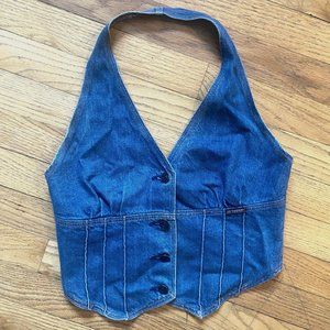 Vintage 1970's Lee Cooper Denim Halter Top